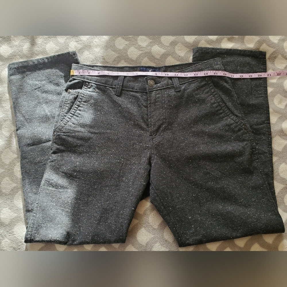 𝅺american Eagle Heathered Grey cotton blend winter trousers 30x30 like neW.